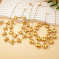Fashion Stainless Steel Wholesale Bulk Wedding Jewelry PVD 18K Gold Plated Heart Hollow Accessories Choker Necklace Bracelet Set