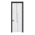 Modern Interior Flush Design Steel-Wood Composite Door Metal Frame Manual Opening Finished Soundproof Apartment Wood Door