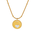 18K Gold Plated Shell Brand Necklace Stainless Steel Letter Pendant Necklace