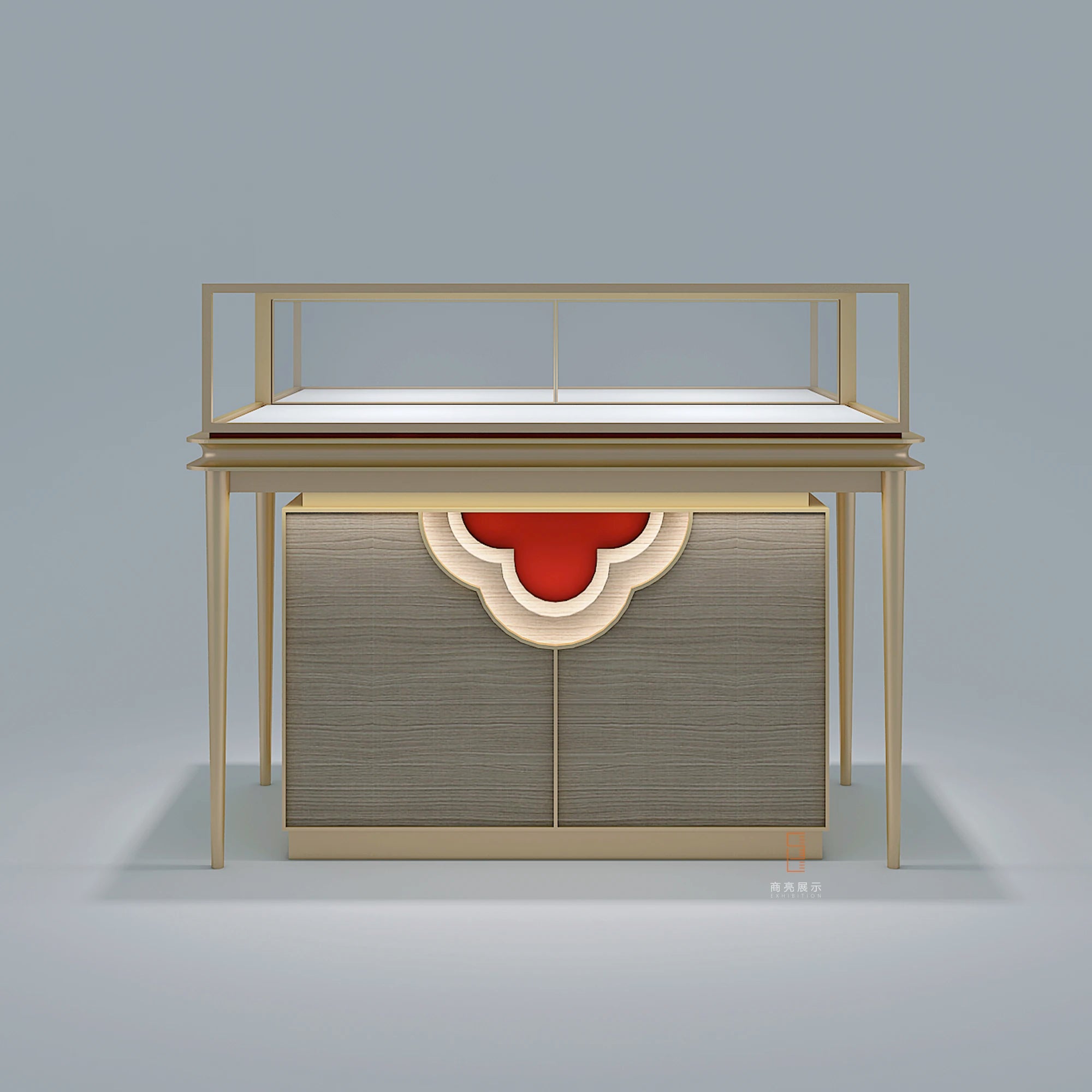 Cost-effective Shang Liang Brand Hexagonal Commercial Jewelry Cabinet with Stainless Steel & Tempered Glass ISO9001 Certified