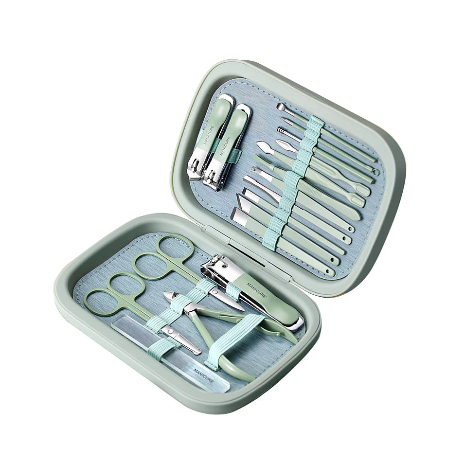 FOCSTAR 18-Piece Manicure & Pedicure Salon Equipment Set New Nail Clippers & Pedicure Kit