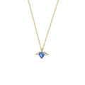 Manufacturer Direct Sales and Dropshipping S925 Sterling Silver Gold-plated Blue Zirconia love Angel wings Pendant Necklace