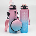 M17 Drink Gym 1L 32Oz Motivational Water Bottle With Storage Sleeve Camo Insulated With Carry Strap and Cellphone Holder