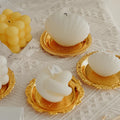 Luxury Scented Candle Holders Round Shape Metal Material Gold Color Candle Tray Plate Candlestick