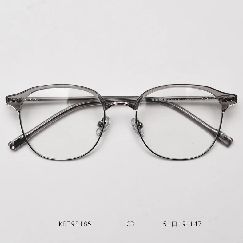 2024 New Retro Personality Eyebrow Frame Female Leisure Trend Half Frame Anti Blue Light Glasses Classic Flat Light Glasses