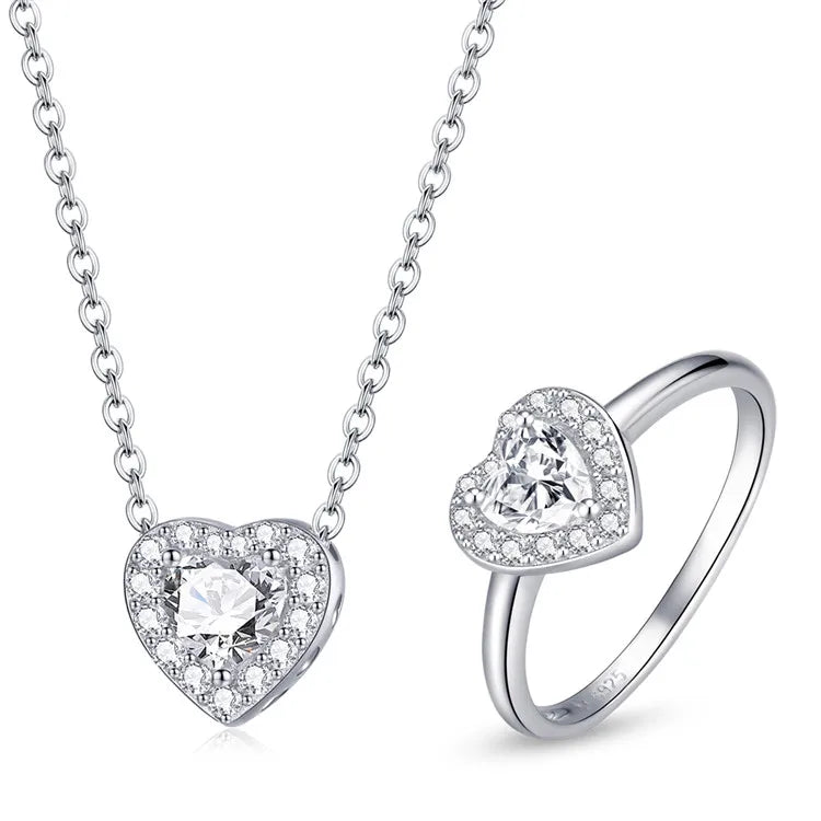Dropshipping Qings Custom Mother's Day Women's Jewelry 925 Sterling Silver Romantic Natural Stone Love Heart Necklace Setting