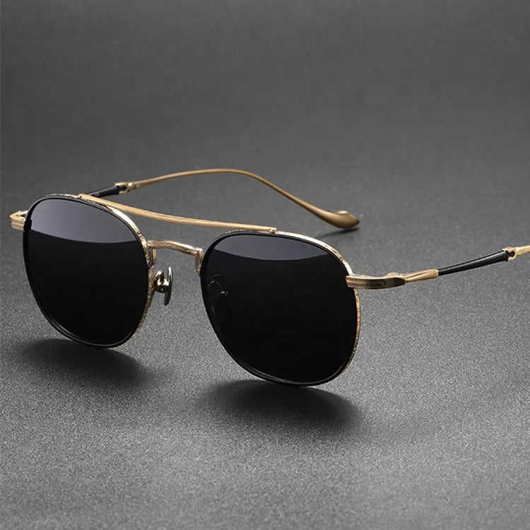 Vintage Retro Sunglasses Trendy Fashion Shades for Men Women Gold Frame Titanium Custom Luxury Gafas De Caballero De Sun Glasses