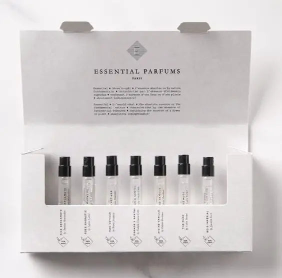 Factory Custom Luxury Perfume Sample Set Packaging Collapsible Gold Foil Box with Stamping and Embossing for Cosmetics