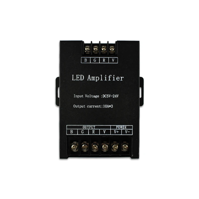 High-Speed 30A RGB LED Amplifier 12V 24V 360W Power Signal Repeater with 4 Output Channels 30A 12V 24V LED Lamps