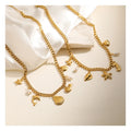 Wholesale Bulk Minimalist Stainless Steel Gold Plated Starfish Shell Pearl Charms Waterproof Jewelry Necklaces Fashion Chains