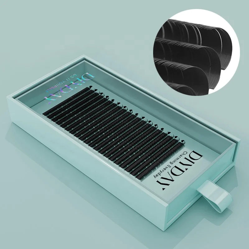 DIYDAY Mink Classic Eyelash Extensions Trays PBT 0.03 0.05 C D Premade Volume Fans for Wholesales