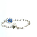Latest Link Bangles Charms Resin Flower Thin Sterling Silver Flower Chain Bracelet for Wrist