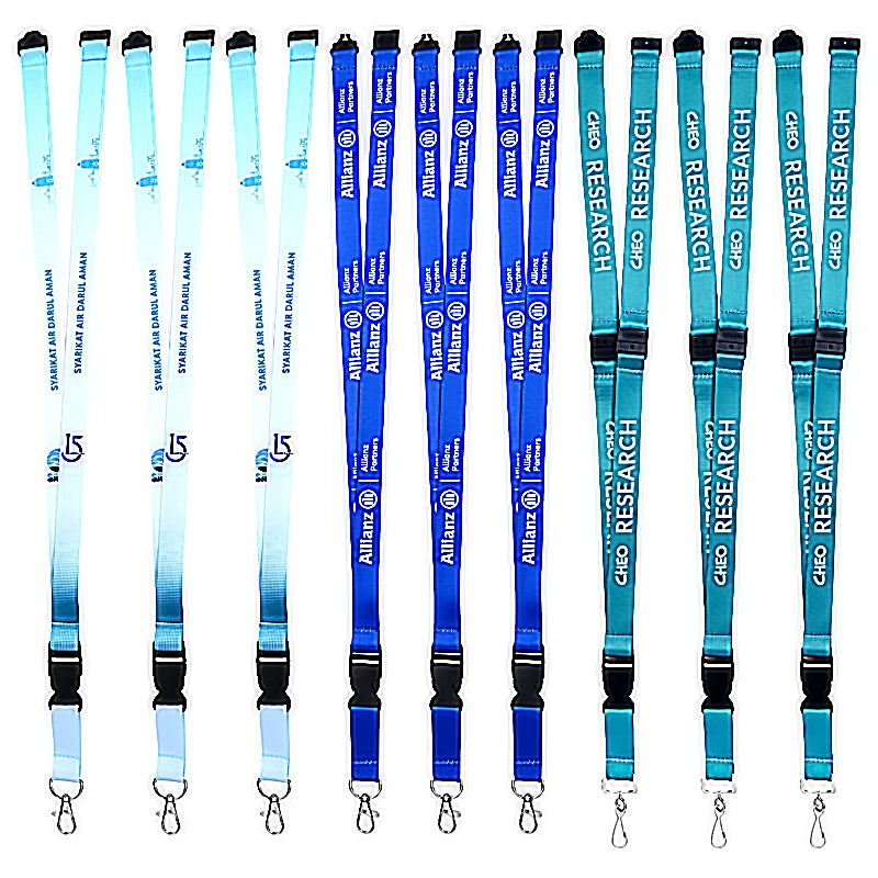 Logo Customized Lanyard Sublimation Polyester Lanyards Id Badge Card Holder Neck Strap Lanyard with Metal Hook Safety Buckle