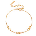 Dainty Jewelry 18k Gold Plated Stainless Steel Three Infinity Sign Thin Bracelet for Girls