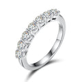 Silver S925 2mm Round Brilliant Cut Moissanite Stone Wedding Eternity Band Ring Ready to Ship Engagement Ring Women Jewelry