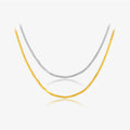 FUAMAY Fashion Classic 925 Sterling Silver Basic Necklace 18K Gold Plated Rope Necklace for Women