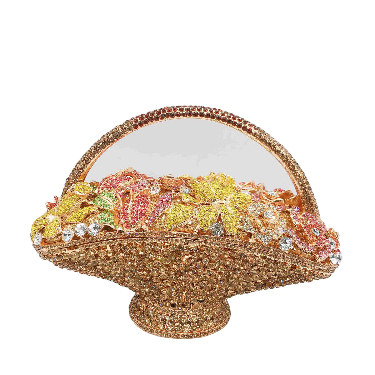 Cheap Factory Price Women Evening Bags Diamond Rhinestone Luxury Flower Basket Clutch Purse