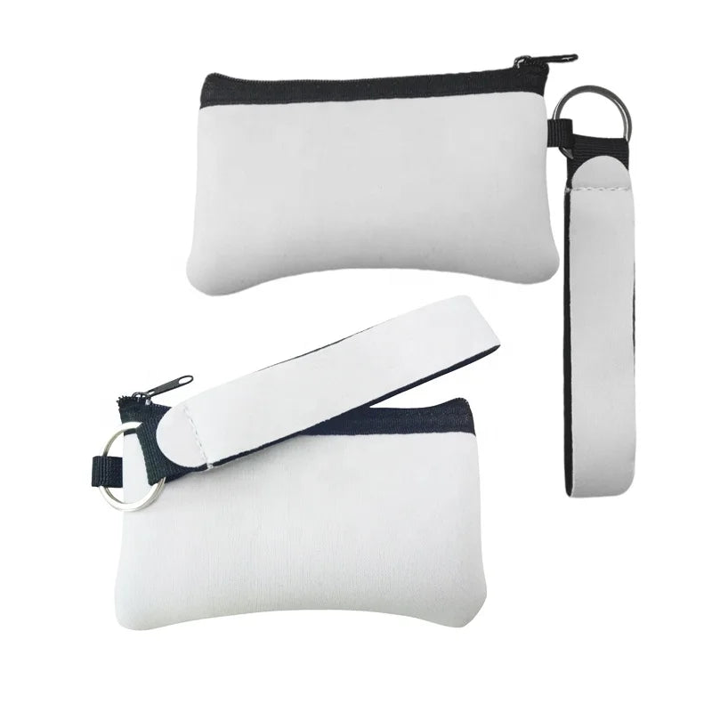Neoprene Washable Blanks Wallet Small Zipper Purse Credit Card Pouch for Sublimation