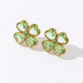 Fashion Jewelry New Trend Women Love Design Temperament Zircon Four-Leaf Clover Stud Heart Earrings
