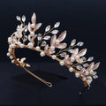 Handmade Forest Leaf Tiara Crystal Crowns Princess Queen Diadem Party Wedding Hair Jewelry Ornament Headband Bride