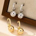 Vintage Simple Alloy Ball Pendant Stud Earrings for Women Trendy Personalized Wholesale CC Ear Cuffs Jewelry