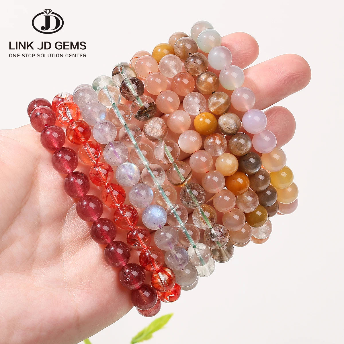 JD GEMS Wholesale 6/8/10mm Factory Supply Healing Stone Crystal Bangle Elegant String Quartz Bracelet