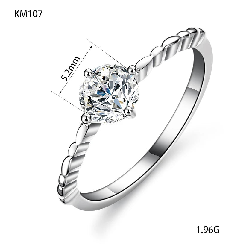 Fashion Custom 925 Silver Eternity Ring Moissanite Wedding Engagement Ring for Women with GRA