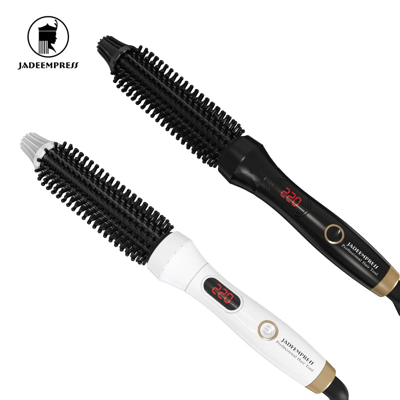Ceramic Coating Electric Hot Comb for Straight and Curly Hair LCD Display Temperature Control Curling Irons Brush