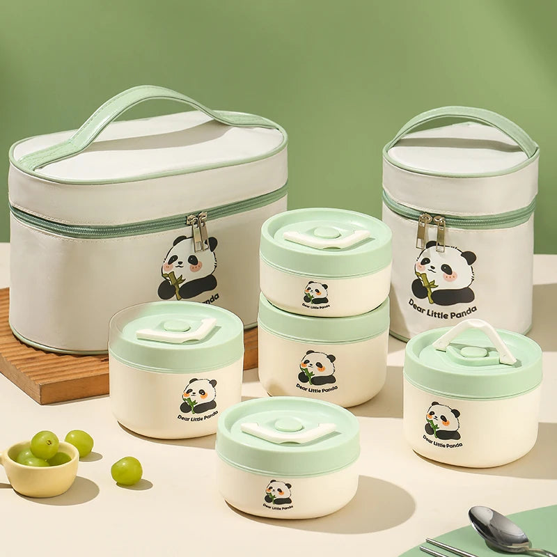 Kid School Portable Hot Food Thermos Vacuum Soup Container Storage Jar Leak Proof Microwavable Carton Lunch Box Insulated Bag