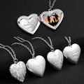 Rinhoo New Carved Love Heart With Openable Photo Frame Photo Box Pendant Necklace Female Silver Plated in Stock