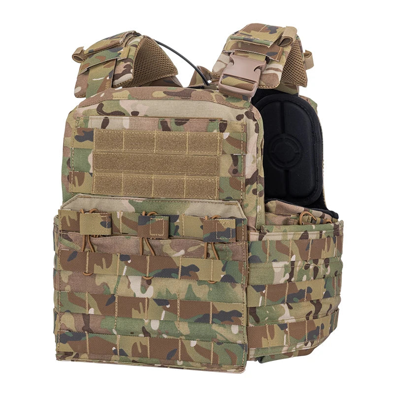 IDOGEAR MOLLE Hunting Vest Armor Plate Carrier 500D Cordura Nylon Camo CPC Plate Carrier Vest Tactical Vest With EVA Board