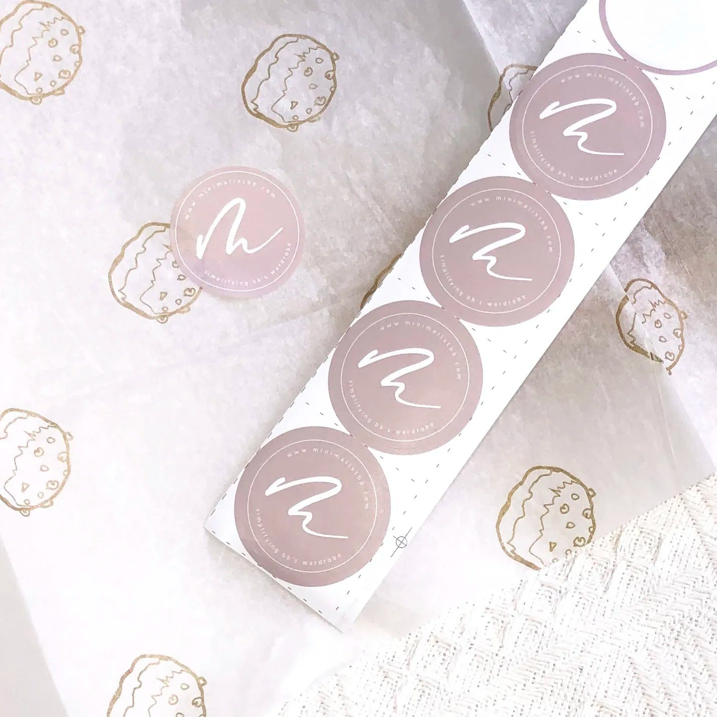 Waterproof Round Thank You Laser Coated Paper Printing Pink Self-adhesive Round Label