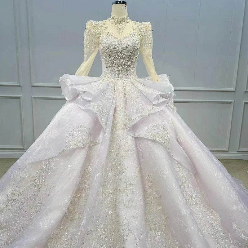 Vintage Formal High Neck Ball Gown Women Evening Dress Jancember Wn051