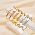 BM Fashion Jewelry Wholesale Cross X Pattern Stainless Steel Zircon Bangle for Women Daily Gold/Silver/Rose Gold Plated