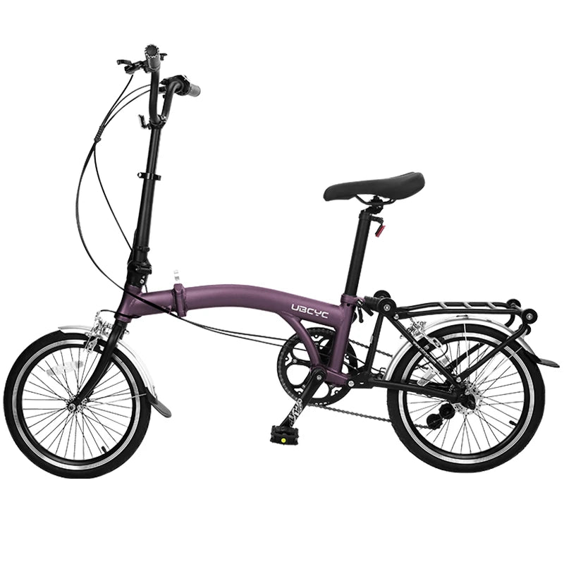 Aluminum Alloy Folding Bike - 16 Inch 3-9 Speed Steel Frame Disc Brake Unisex TRI-Folding Bicycle