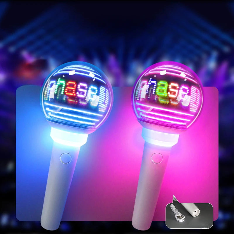 2024 New Portable Handy Led Custom Message Ball Stick Rechargeable Light up Display Message Ball for PartyEventPromotional