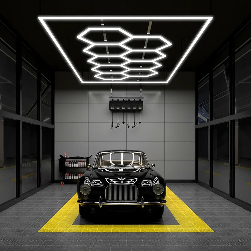 Customized Energy Saving DIY Led Honeycomb Gym Garage Workshop Car Wash Hexagon Light