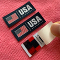 High Definition Heat Press Woven Label With Glue BackingT-shirt Neck Iron on Clothing Label