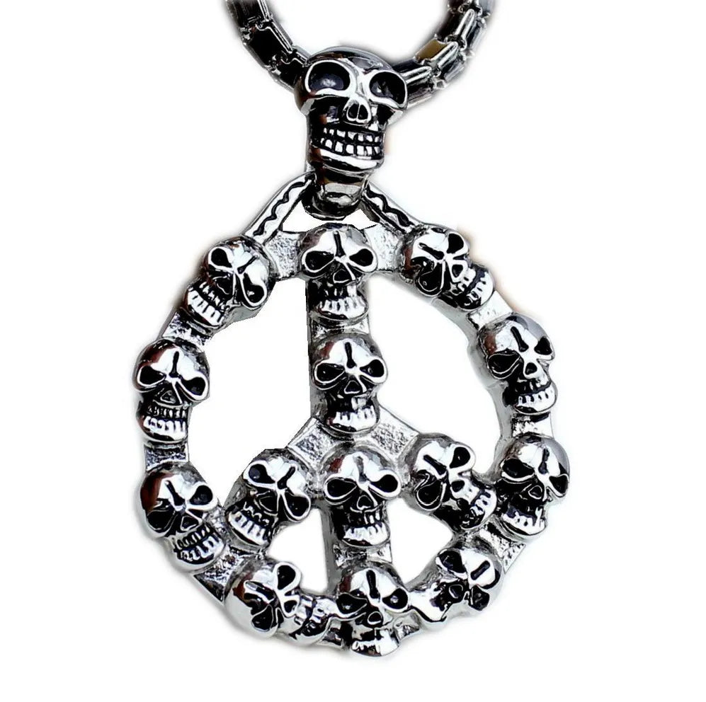 Customized Stainless Steel Skull Pendant Necklace for Men and Women Biker Hiphop Style Fine Jewelry with Charms