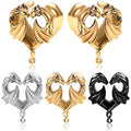 Evorte Classic Flower Vintage Saddle Ear Plug Gauges 316L Stainless Steel Horse Tunnels Stretcher Expander Unisex Piercing