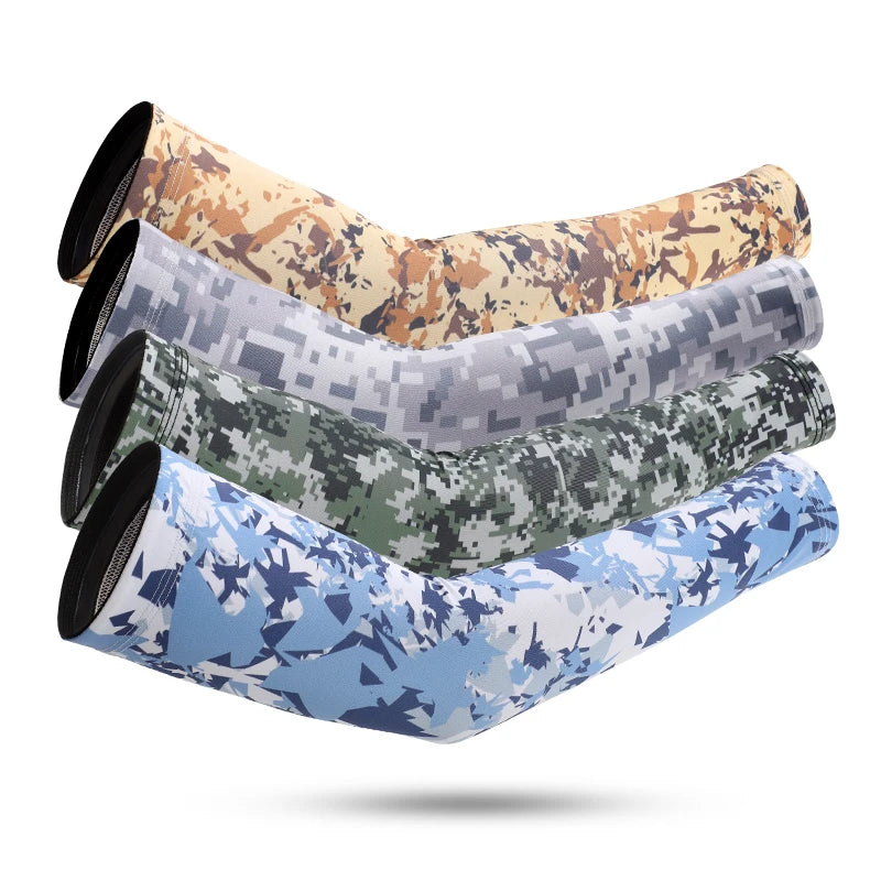 Unisex Cooling Compression Camouflage Hand Cover Tattoo Cover up Sleeves Sun Protection Arm Sleeve