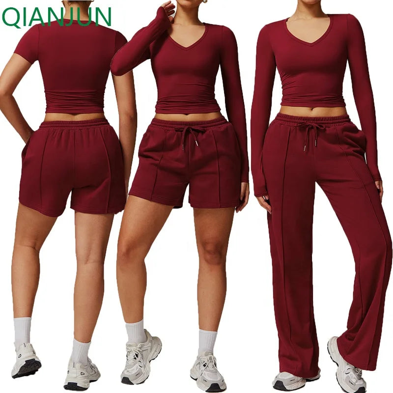 Custom Logo Breathable Outdoor Long Sleeve Top Sweatpants Set Casual Activewear Sets Tracksuit for Women Set