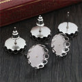 20pcs No Fade Stainless Steel Fit 12mm Cabochons Earring Studs Blank Base DIY Earrings Bezel Trays Jewelry Making Findings