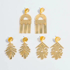 Vintage Gold Acrylic Mirror Earrings Geometric Leaves Irregular Long Exaggerated Party Jewelry Acrylic Drop Earrings Gift
