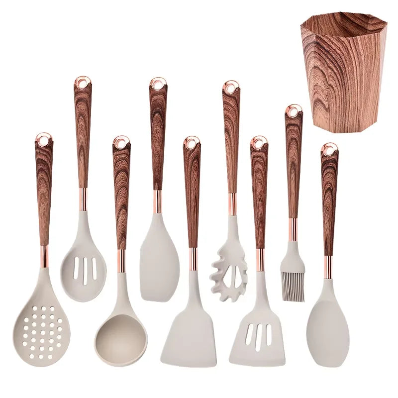 Manjia Kitchen Accessories Kitchen Utensil Cookware Sets Silicone Kitchen Set MS267