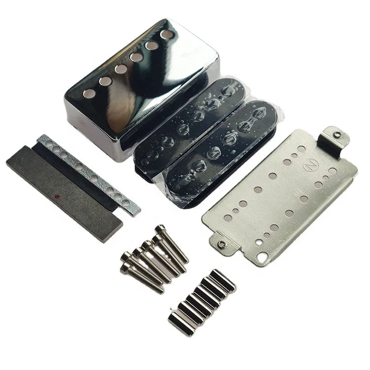 DIY Guitar Pickup Building Kit Electric Guitar Humbucker Size Alnico 5 LP Guitar Pickup Parts with Nickel Baseplate