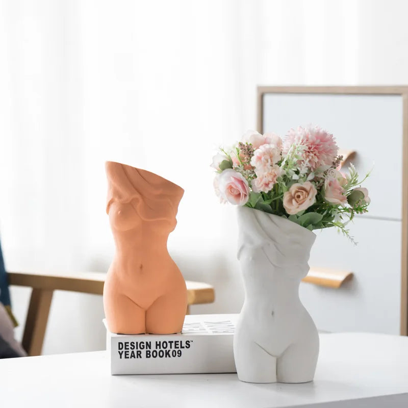 Modern Decoration European Retro Matte White Body Art Ceramic Vase
