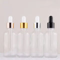 30ml 100ml Clear Glass Dropper Bottle with Rose Gold Lid Round Shoulder Refillable Cosmetic Packaging for Hair  Essential Oil