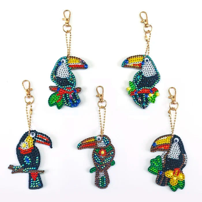 E-008 Custom  Paintings 5D Full Drill DIY Keychain Pendant Kits  Diamond Painting