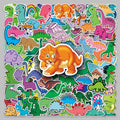 100PCS Factory Direct Cheap Decorative Fun Little Dinosaur Sticker Motorcycle Guitar Water Bottle Desktop Wardrobe Sticker